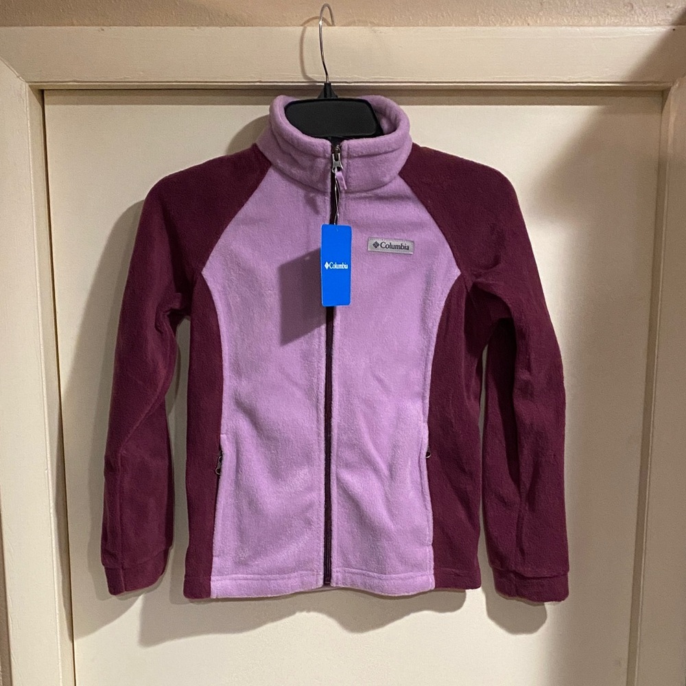 Columbia Lavender and Maroon Fleece Jacket Youth Med. 10/12